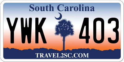SC license plate YWK403