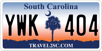 SC license plate YWK404