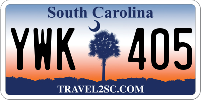 SC license plate YWK405