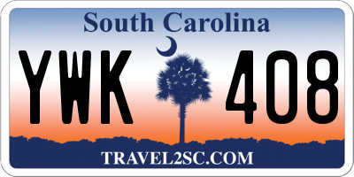 SC license plate YWK408