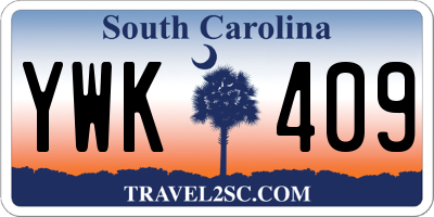SC license plate YWK409