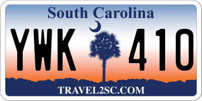 SC license plate YWK410