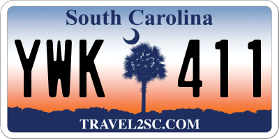 SC license plate YWK411