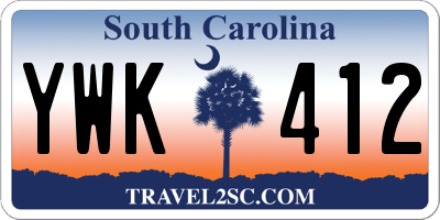 SC license plate YWK412