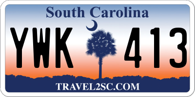 SC license plate YWK413