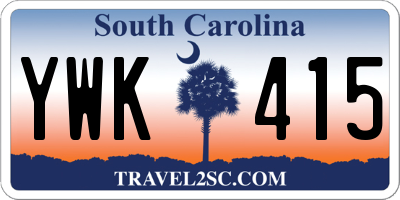 SC license plate YWK415