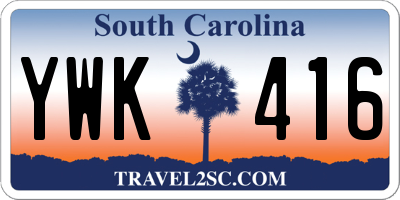 SC license plate YWK416