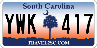SC license plate YWK417