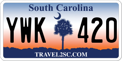 SC license plate YWK420