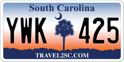 SC license plate YWK425