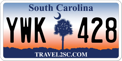 SC license plate YWK428