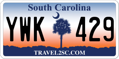 SC license plate YWK429