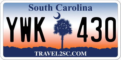 SC license plate YWK430