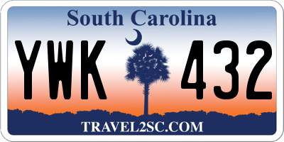 SC license plate YWK432