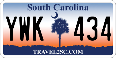 SC license plate YWK434