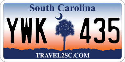 SC license plate YWK435