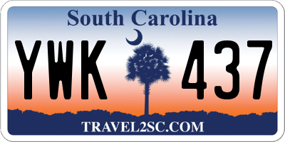 SC license plate YWK437