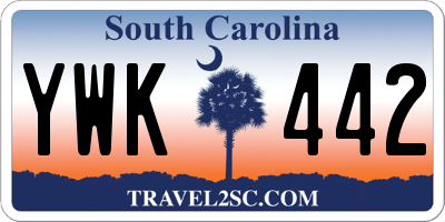 SC license plate YWK442