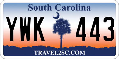 SC license plate YWK443