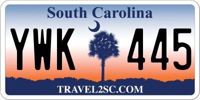 SC license plate YWK445