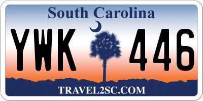 SC license plate YWK446