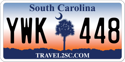 SC license plate YWK448