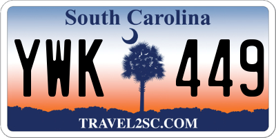 SC license plate YWK449