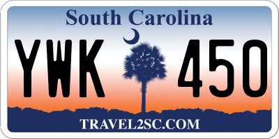 SC license plate YWK450