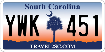 SC license plate YWK451