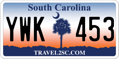 SC license plate YWK453