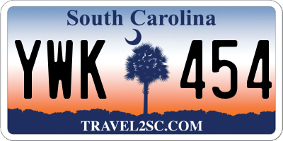SC license plate YWK454