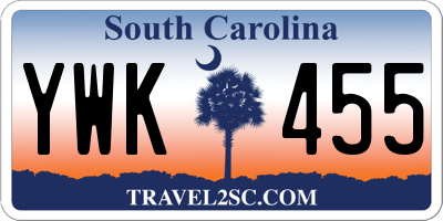 SC license plate YWK455