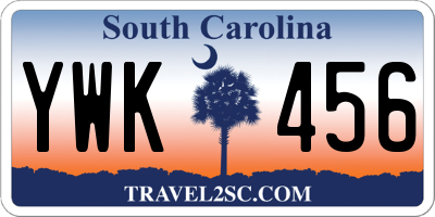 SC license plate YWK456