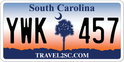 SC license plate YWK457