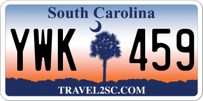 SC license plate YWK459