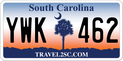 SC license plate YWK462