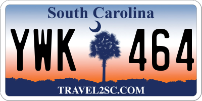 SC license plate YWK464