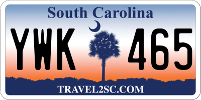 SC license plate YWK465