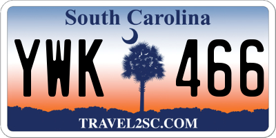 SC license plate YWK466