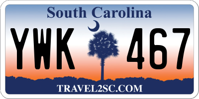 SC license plate YWK467