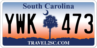 SC license plate YWK473