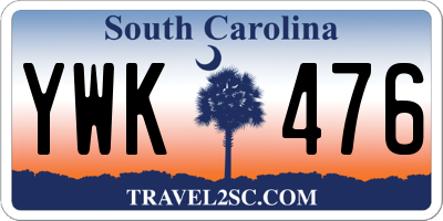 SC license plate YWK476
