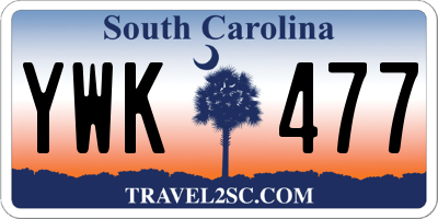 SC license plate YWK477