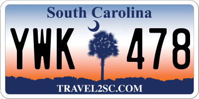 SC license plate YWK478