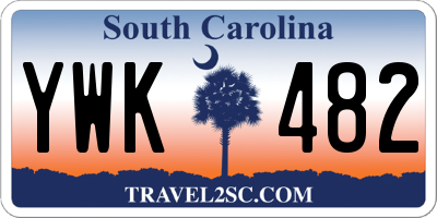 SC license plate YWK482