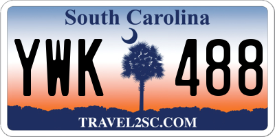 SC license plate YWK488