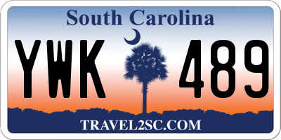SC license plate YWK489
