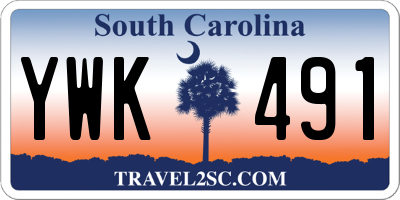 SC license plate YWK491