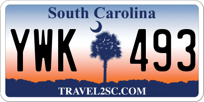 SC license plate YWK493