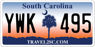 SC license plate YWK495